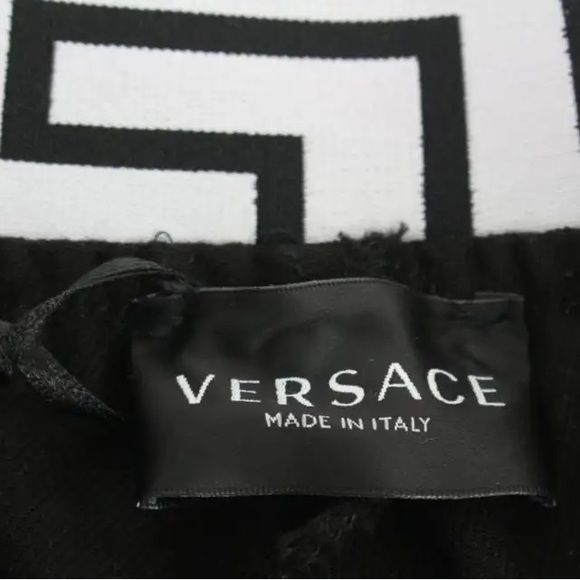 Versace Boys 12A Black x White Greca Boy's Trousers Pants 120v23 - Picture 3 of 7
